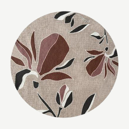 Round Magnolia Woven Rug in Rouge Red