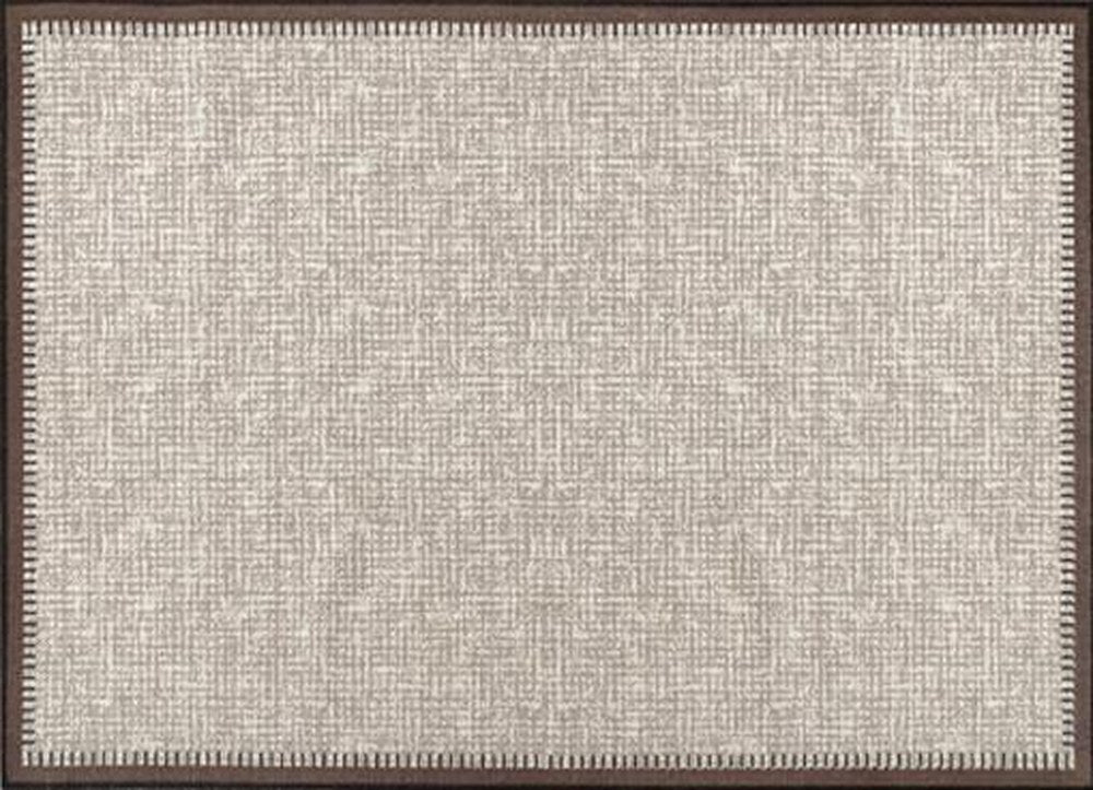 Walnut Brown Bordered Rug in Walnut Brown