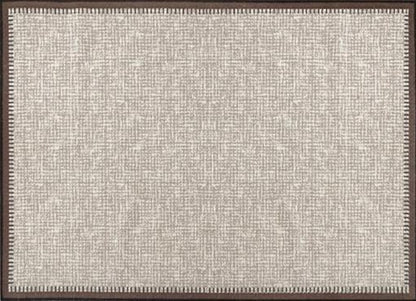 Walnut Brown Bordered Rug in Walnut Brown
