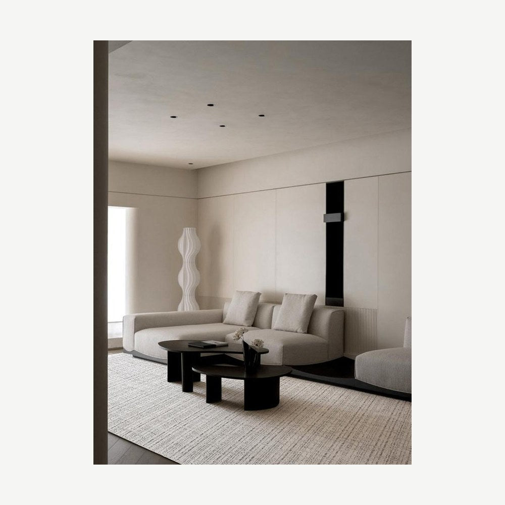 Morning Mist Woven rug, styled at home
