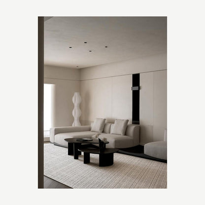 Morning Mist Woven rug, styled at home