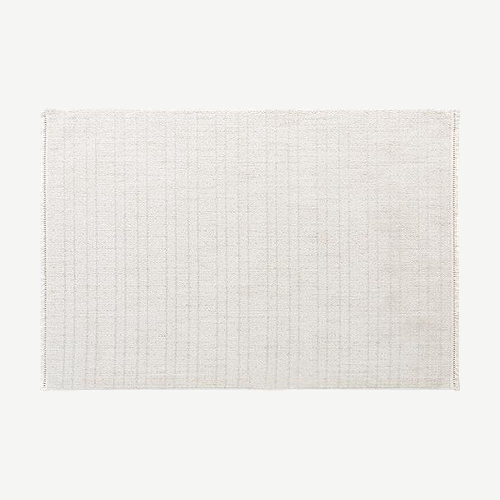 Morning Mist Woven Rug in Milk White