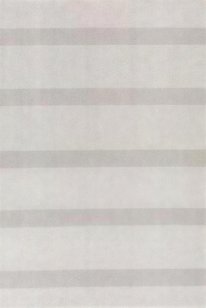 Striped Border Woven Rug in Grey