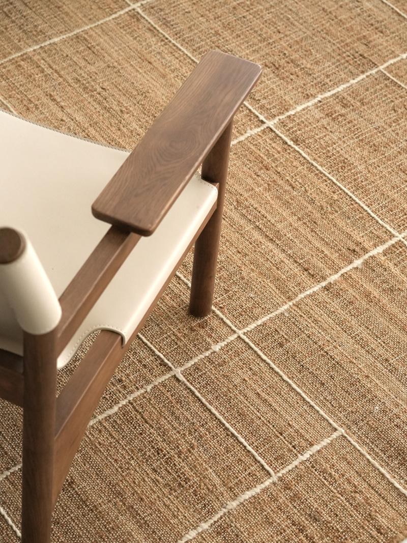 Jute Grid Hand-Woven rug, styled at home