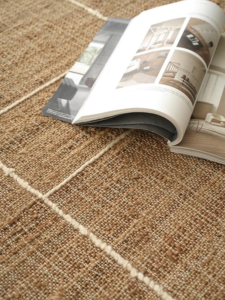 Jute Grid Hand-Woven rug, styled at home