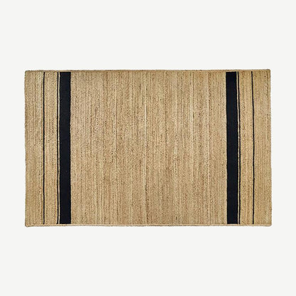 Hand-Woven Jute Rug in Natural with Black Border