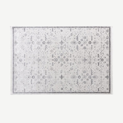 Distressed Woven Area Rug in Jade Grey