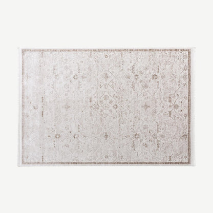 Distressed Woven Area Rug in Light Sand