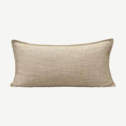 Herringbone Cotton Linen Cushion Covers in Cocoa Milk