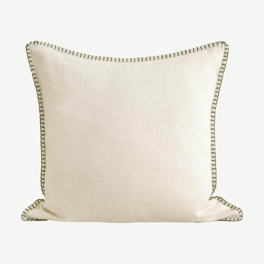 Herringbone Cotton Linen Cushion Covers in Diamond White