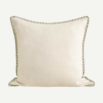 Herringbone Cotton Linen Cushion Covers in Diamond White
