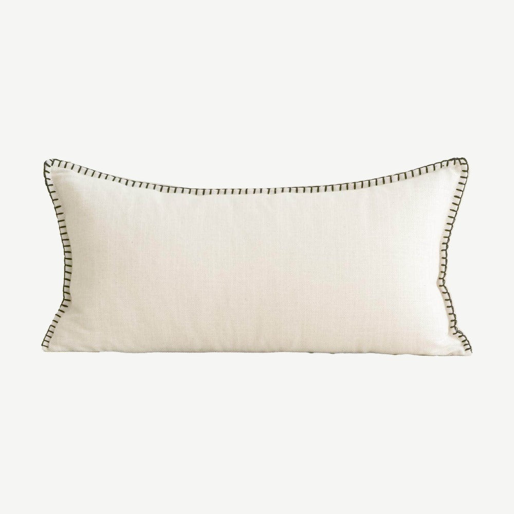 Herringbone Cotton Linen Cushion Covers in Diamond White