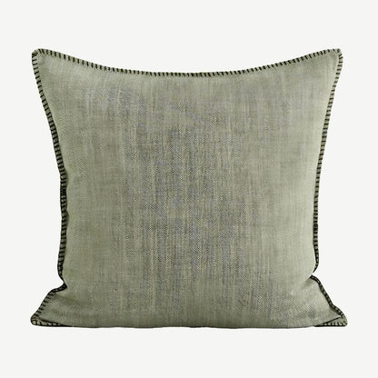 Herringbone Cotton Linen Cushion Covers in Grass Green