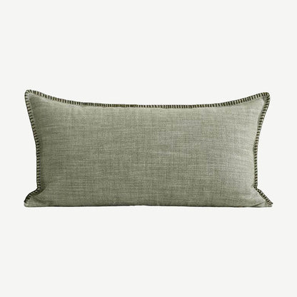 Herringbone Cotton Linen Cushion Covers in Grass Green