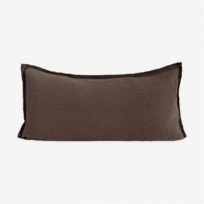 Enzyme-Washed Linen Cotton Cushion Covers in Black