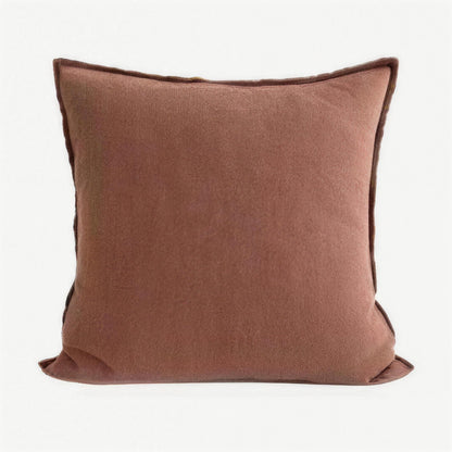 Enzyme-Washed Linen Cotton Cushion Covers in Caramel