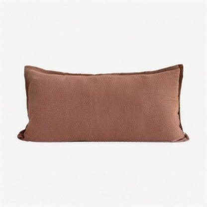 Enzyme-Washed Linen Cotton Cushion Covers in Caramel