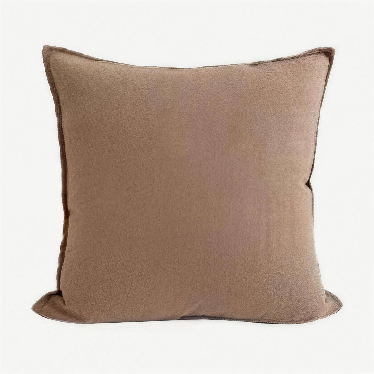 Enzyme-Washed Linen Cotton Cushion Covers in Reddish Orange