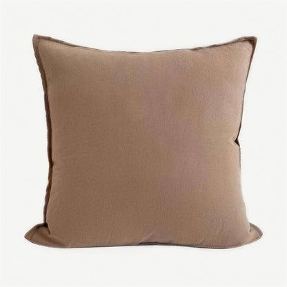 Enzyme-Washed Linen Cotton Cushion Covers in Reddish Orange