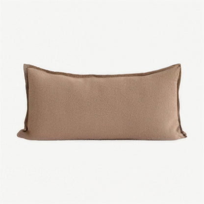 Enzyme-Washed Linen Cotton Cushion Covers in Reddish Orange