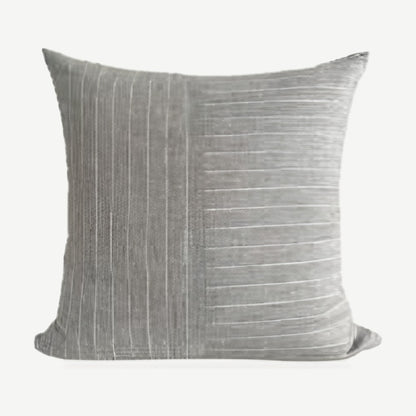 Pinstripe Panel Linen Cushion Covers in Flaxen