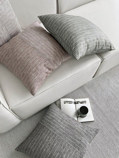 Pinstripe Panel Linen Cushion Covers, styled at home