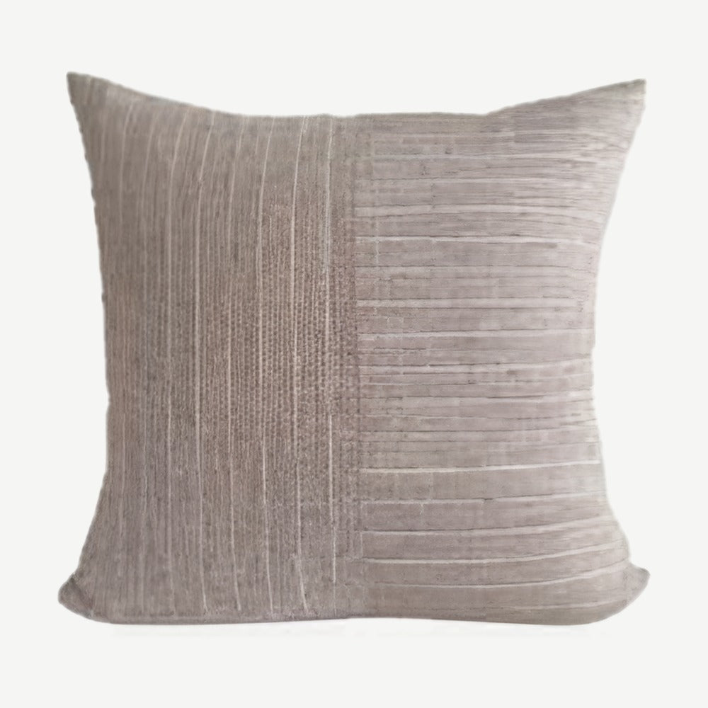 Pinstripe Panel Linen Cushion Covers in Rogue Red
