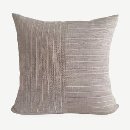 Pinstripe Panel Linen Cushion Covers in Rogue Red