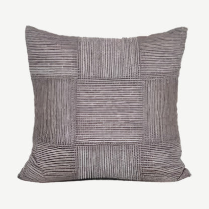 Patchwork Stripe Linen Cushion Covers in Grey