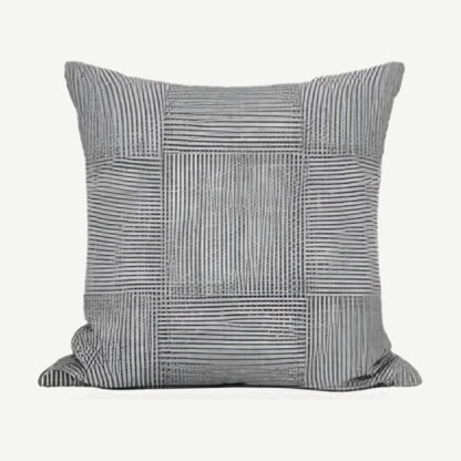 Patchwork Stripe Linen Cushion Covers in Rust Red
