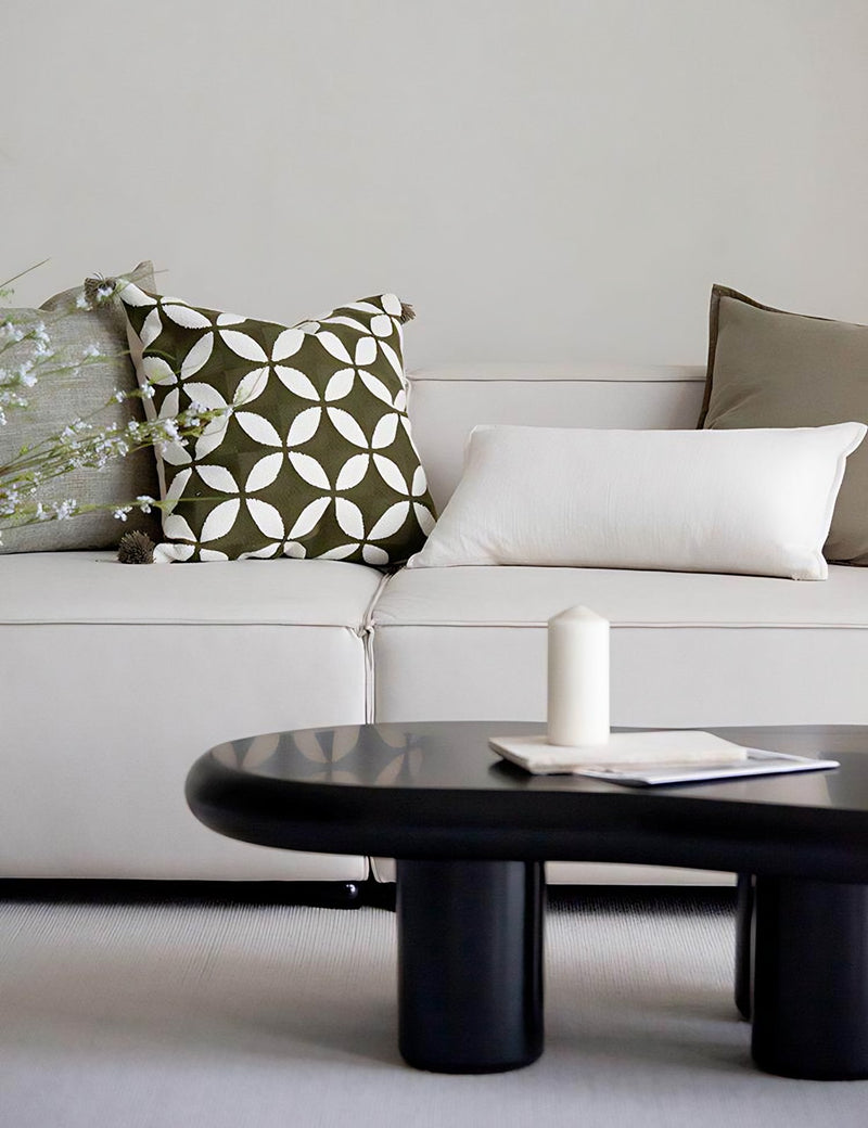Petal Lattice Embroidery Cotton Cushion Covers, styled at home