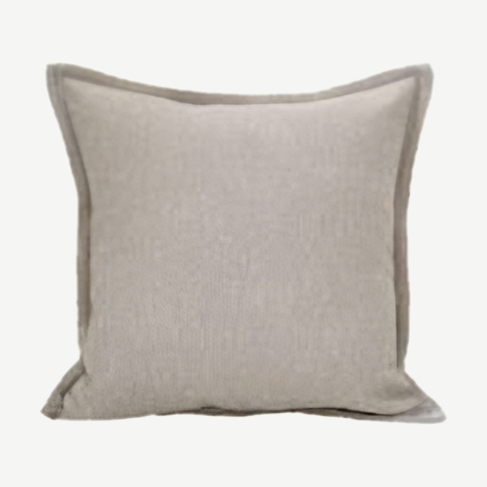 Flecked Jacquard Cotton Cushion Covers in Beige