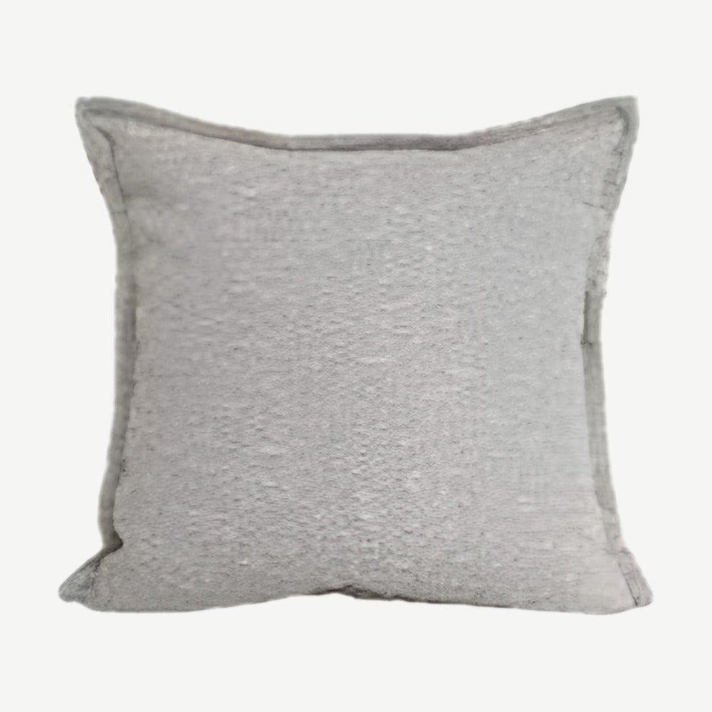 Flecked Jacquard Cotton Cushion Covers in Silver Grey