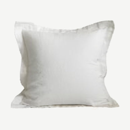 Flanged Linen Cushion Covers in White