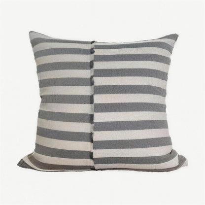 Grey Stripe Jacquard Tassel Linen Viscose Cushion Covers