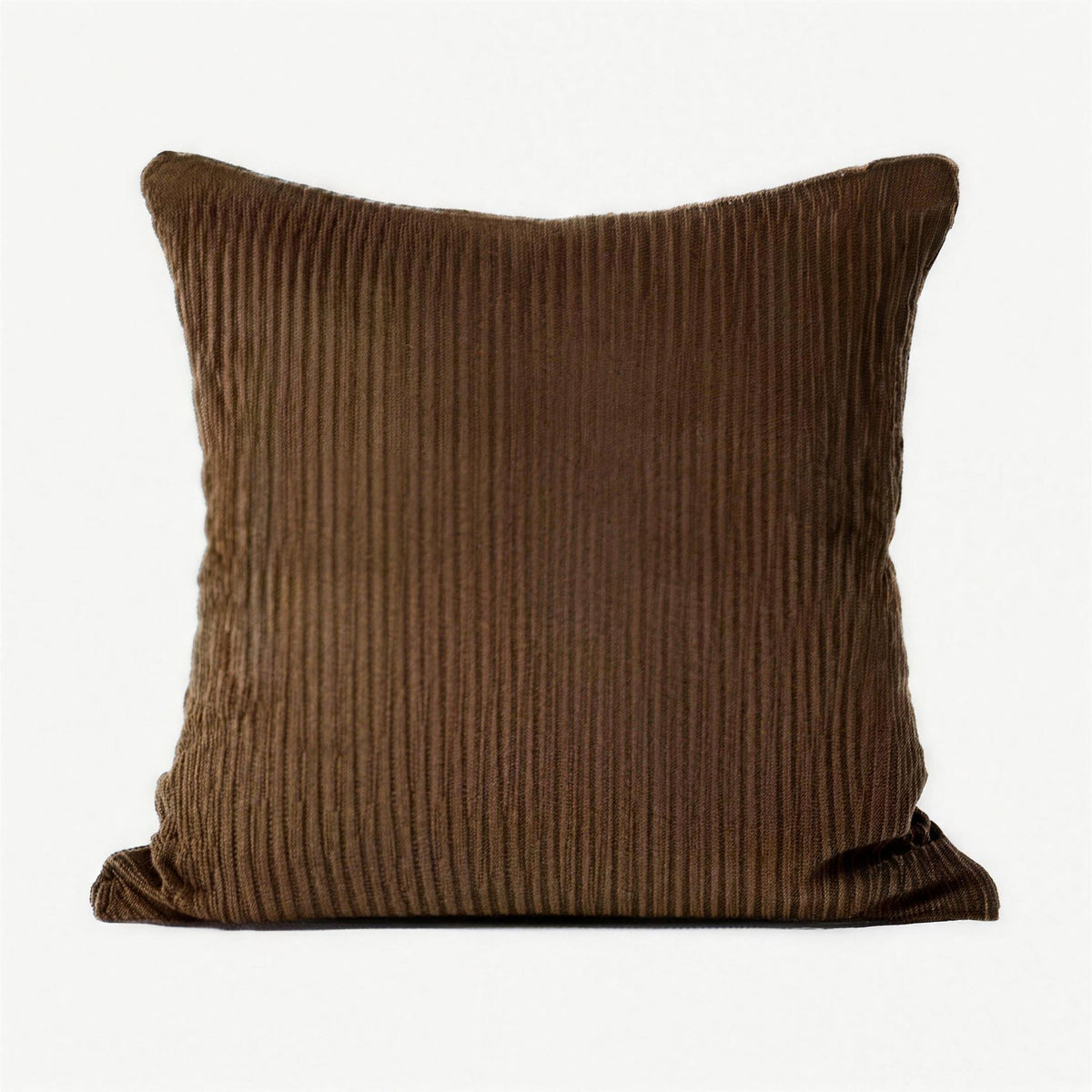 Pinstripe Jacquard Cotton Cushion Covers in Brown
