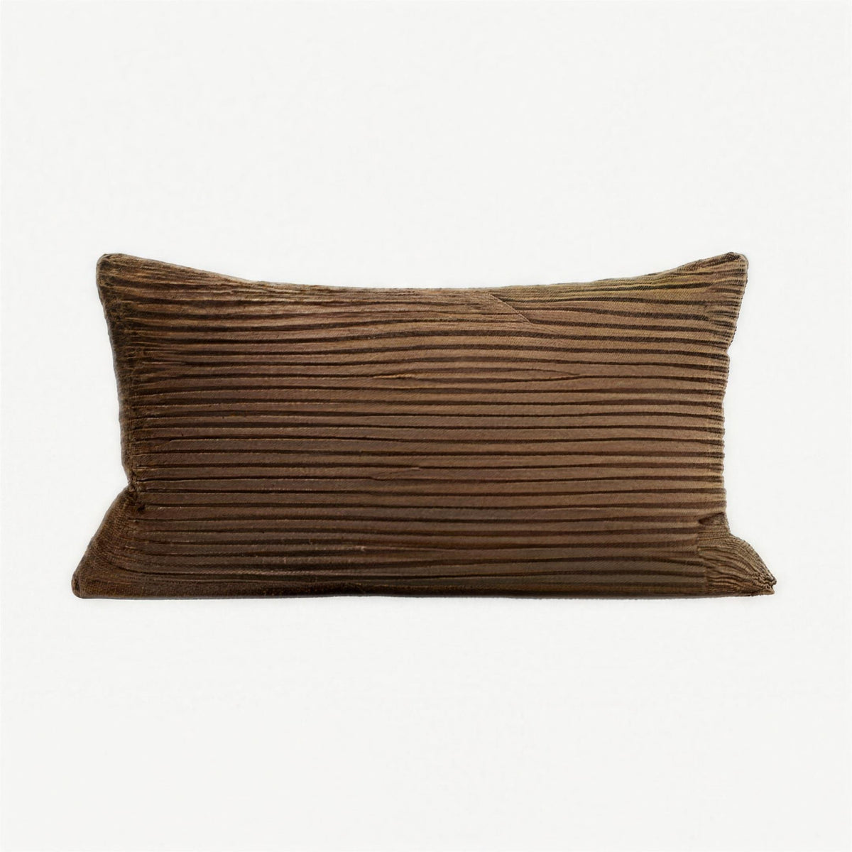 Pinstripe Jacquard Cotton Cushion Covers in Brown