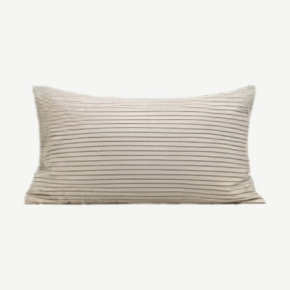 Pinstripe Jacquard Cotton Cushion Covers in Cream