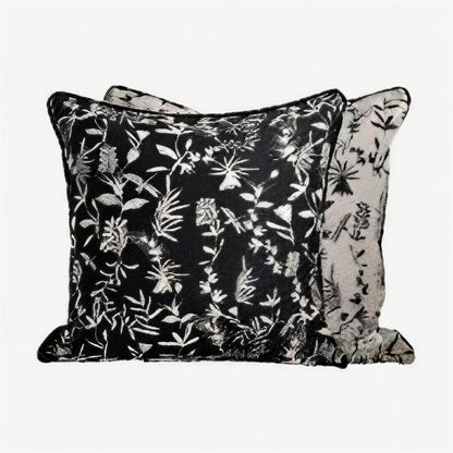 Black & Ivory Botanical Jacquard Cushion Covers