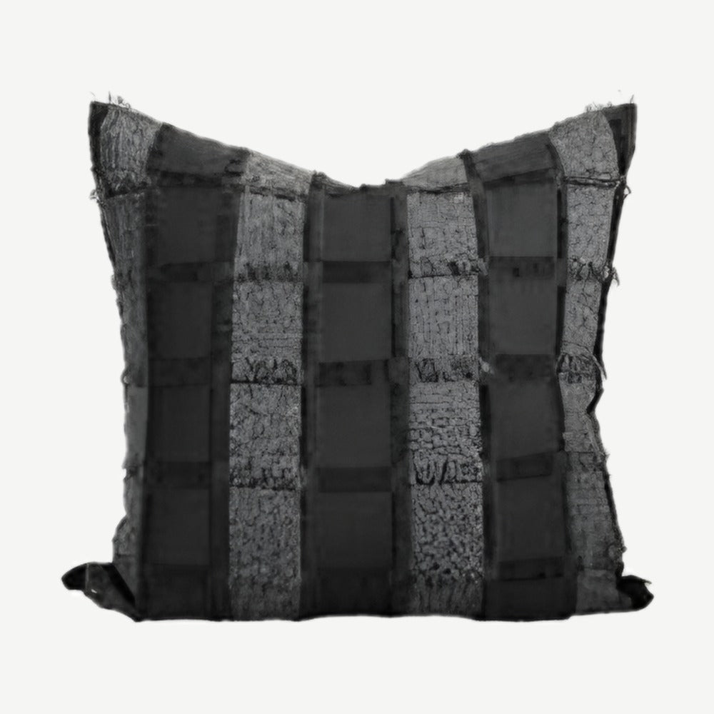 Black Grid Jacquard Cushion Covers