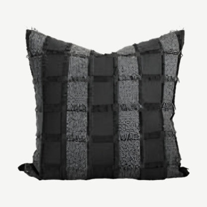 Black Grid Jacquard Cushion Covers