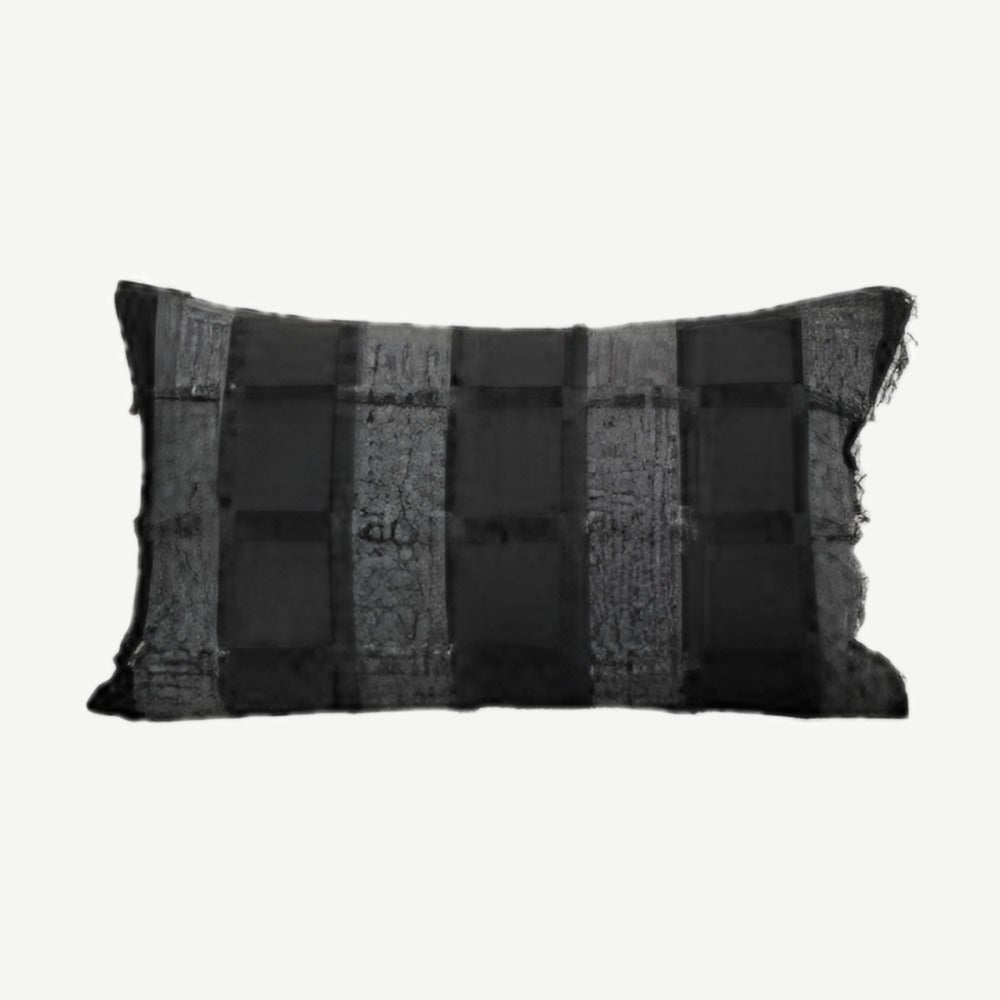 Black Grid Jacquard Cushion Covers