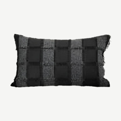 Black Grid Jacquard Cushion Covers