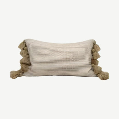 Oat jacquard & tassel cushion cover, 30 x 50 cm