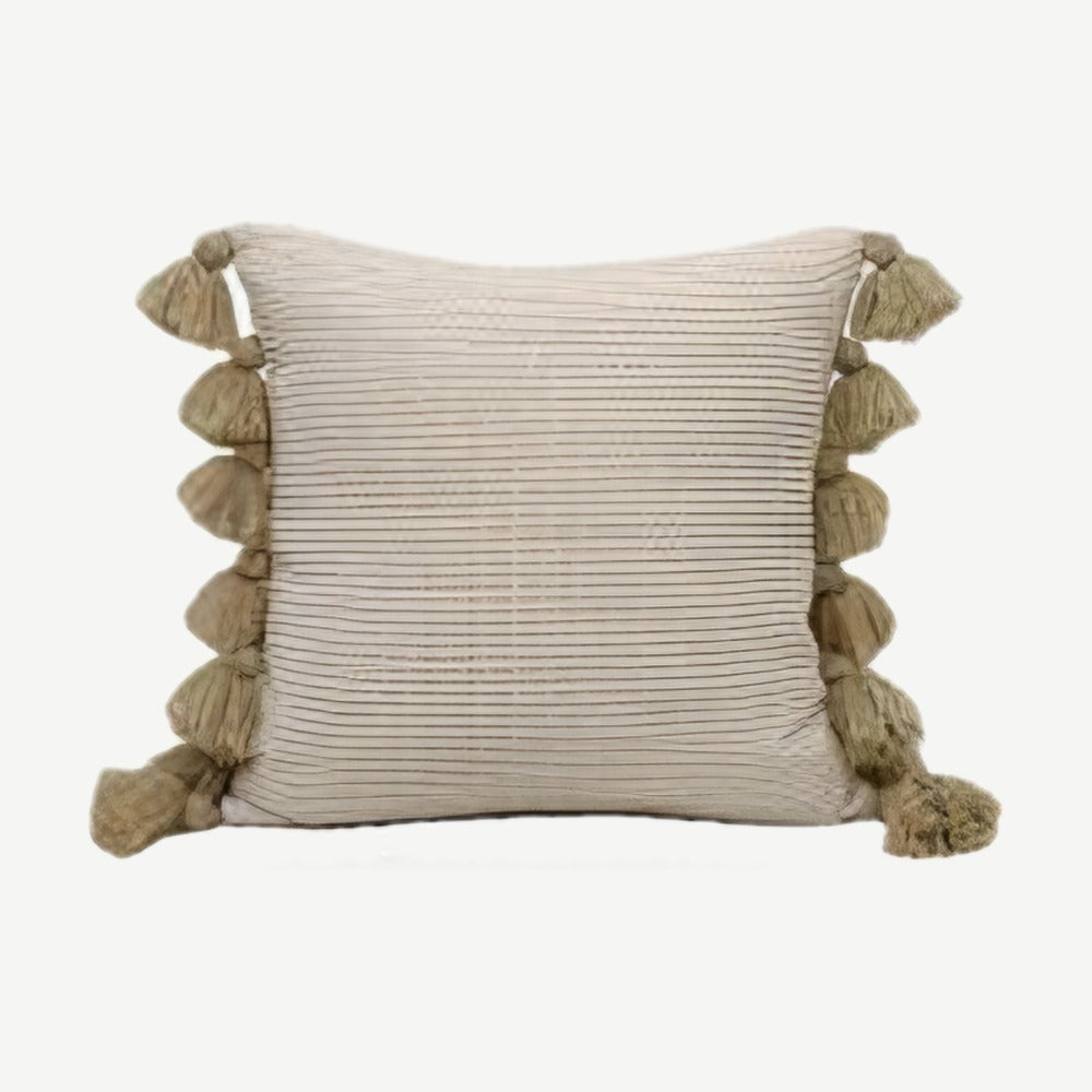 Oat jacquard & tassel cushion cover, 45 x 45 cm