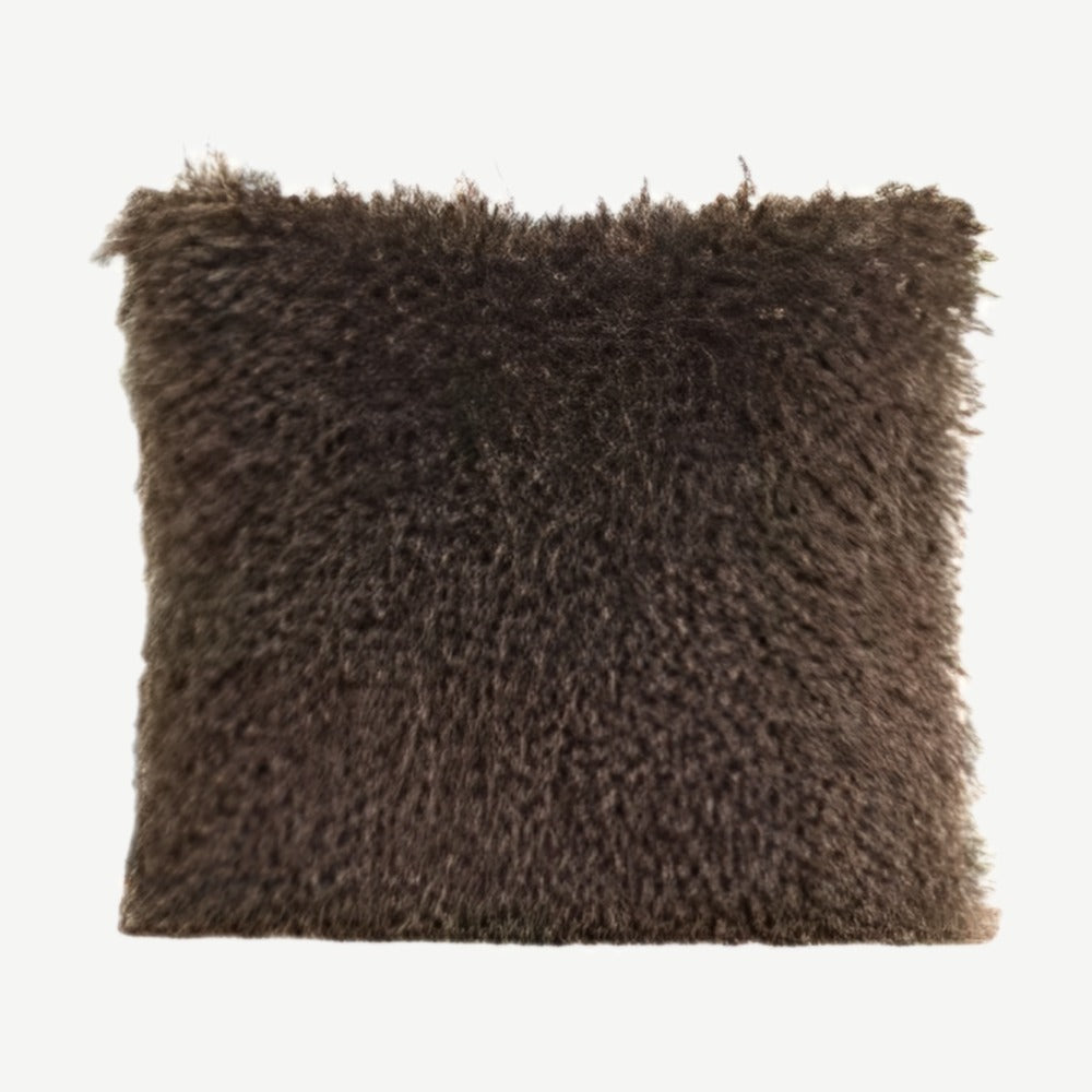 Shaggy Faux Fur Cushion Covers in Mocha