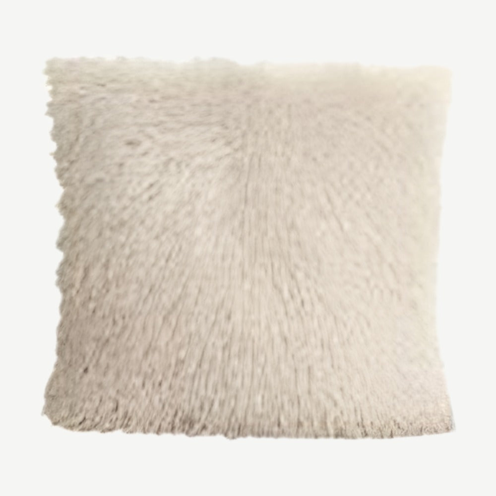 Shaggy Faux Fur Cushion Covers in Sand
