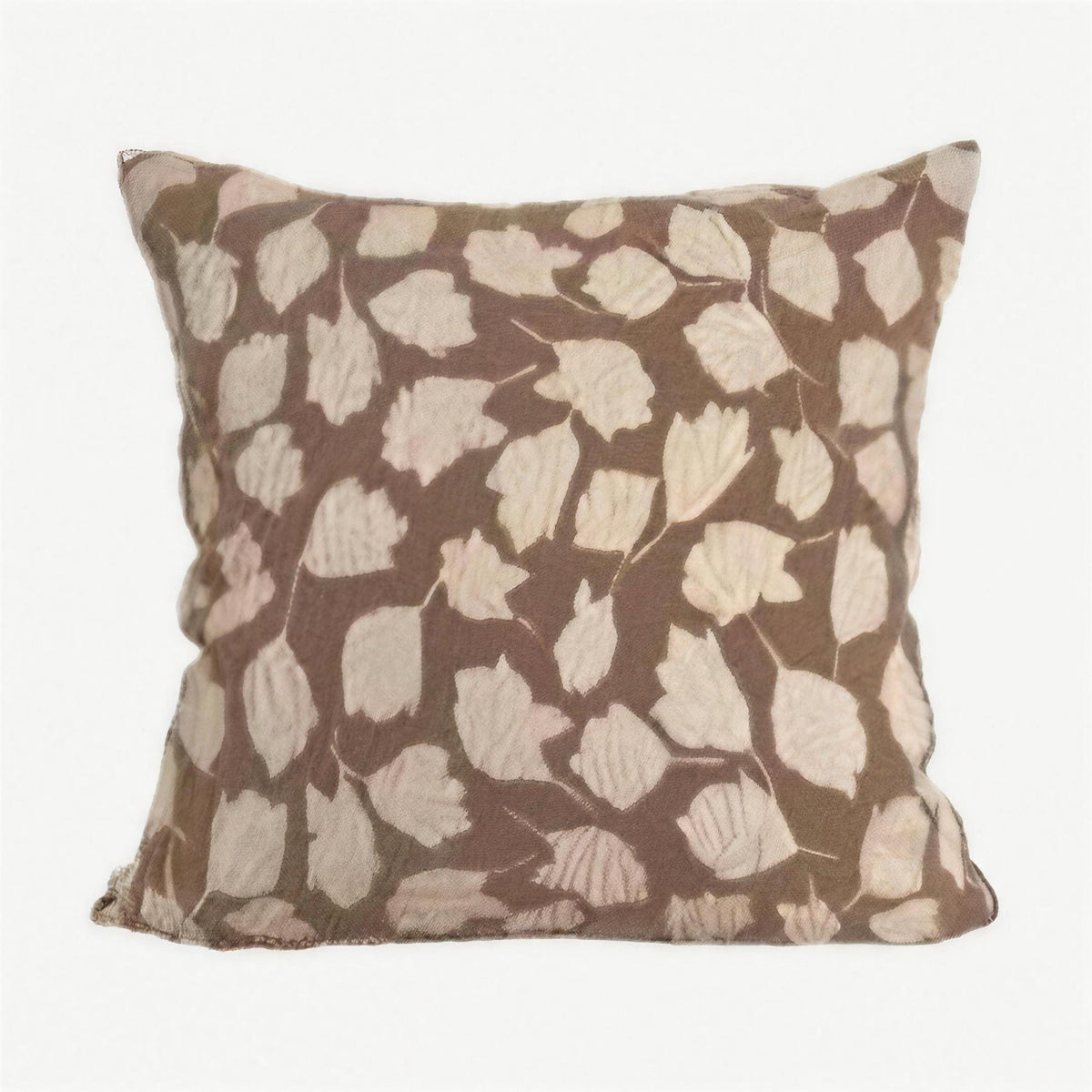 Brown & Ivory Leaf Jacquard Cushion Covers