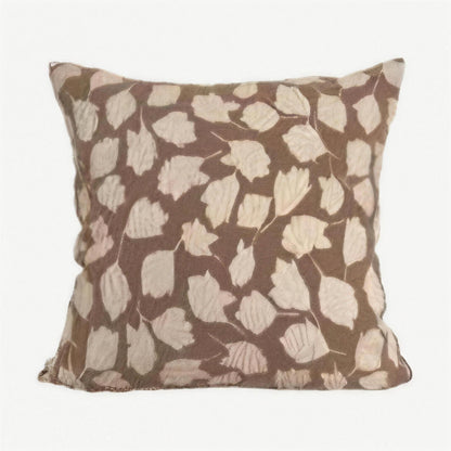 Brown & Ivory Leaf Jacquard Cushion Covers