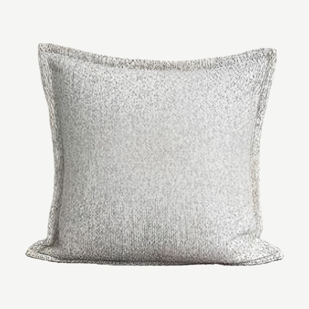 Grey Flanged Jacquard Cushion Covers
